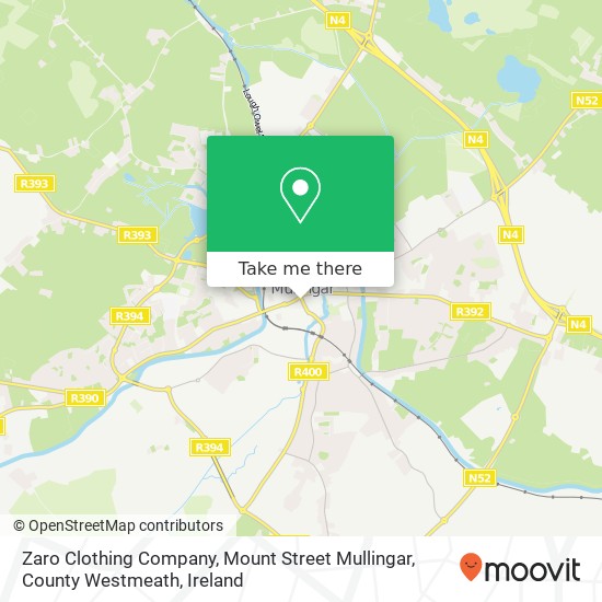 Zaro Clothing Company, Mount Street Mullingar, County Westmeath map