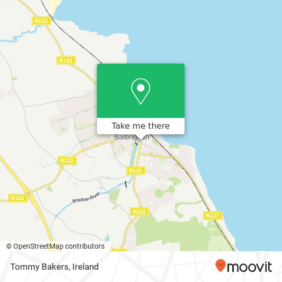 Tommy Bakers, Bridge Street Balbriggan, County Dublin map