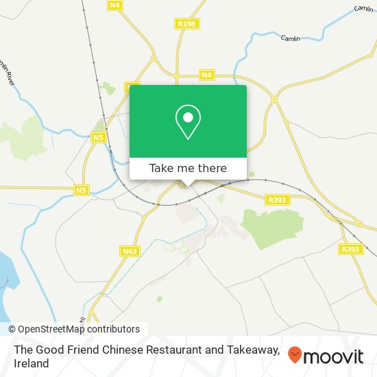 The Good Friend Chinese Restaurant and Takeaway, Market Square Longford map