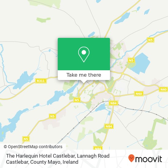 The Harlequin Hotel Castlebar, Lannagh Road Castlebar, County Mayo map