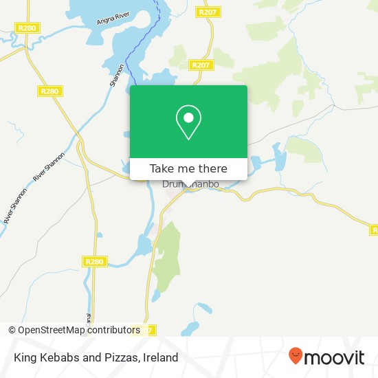 King Kebabs and Pizzas, Barrack Square Drumshanbo, County Leitrim map