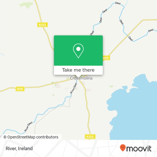 River, Main Street Crossmolina, County Mayo map