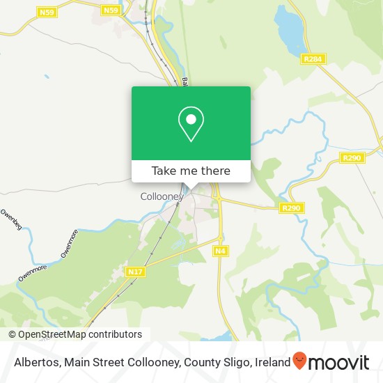 Albertos, Main Street Collooney, County Sligo map