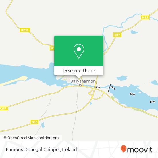 Famous Donegal Chipper, Upper Main Street Ballyshannon map