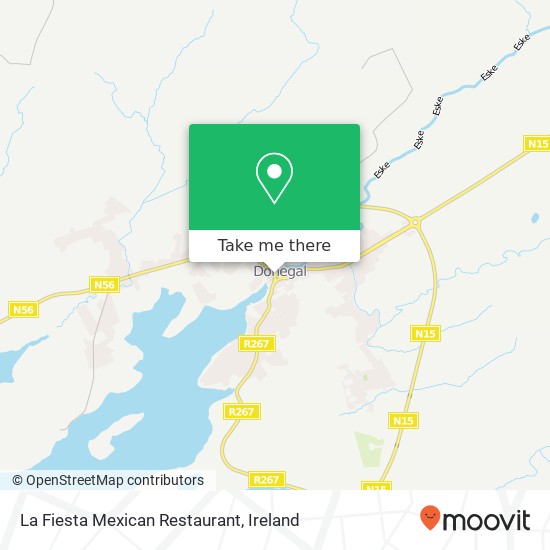 La Fiesta Mexican Restaurant, Castle Centre Donegal map