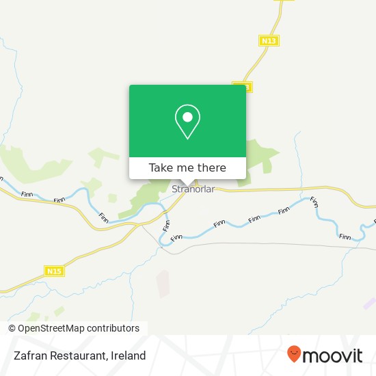 Zafran Restaurant, Main Street Stranorlar, County Donegal map