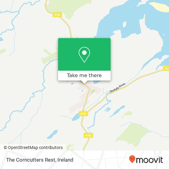 The Corncutters Rest, N56 Creeslough, County Donegal map