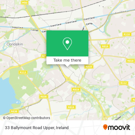 33 Ballymount Road Upper map