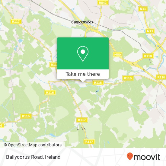 Ballycorus Road map