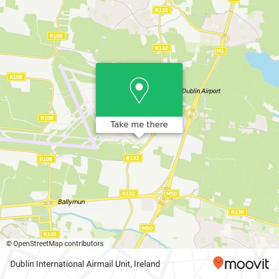 Dublin International Airmail Unit map