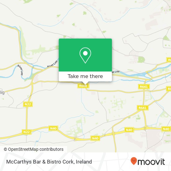 McCarthys Bar & Bistro Cork, Eden Hall Cork, County Cork map