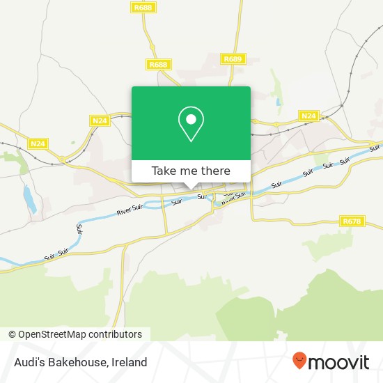 Audi's Bakehouse, 80 Irishtown Clonmel E91 KR60 map