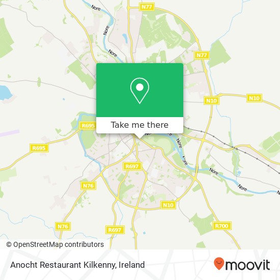 Anocht Restaurant Kilkenny, The Parade Kilkenny map
