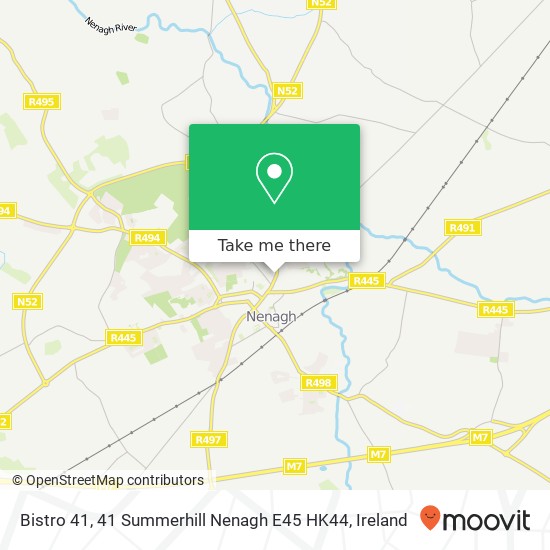 Bistro 41, 41 Summerhill Nenagh E45 HK44 map