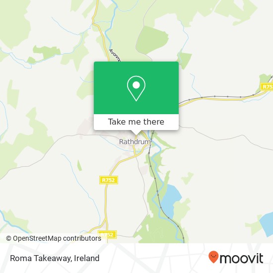 Roma Takeaway, Main Street Rathdrum A67 X859 map