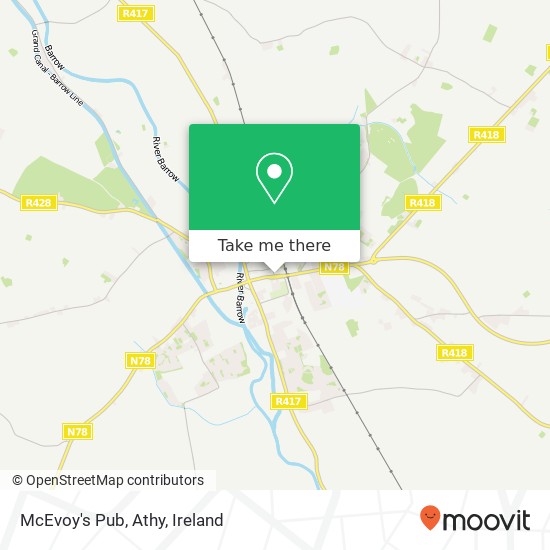 McEvoy's Pub, Athy map