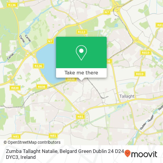 Zumba Tallaght Natalie, Belgard Green Dublin 24 D24 DYC3 map