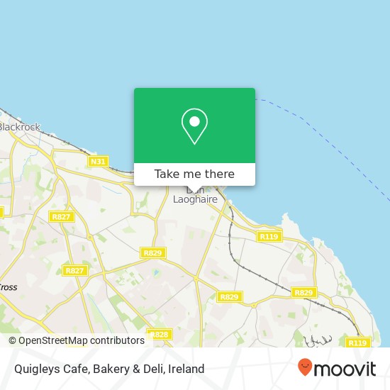 Quigleys Cafe, Bakery & Deli, 6 George's Street Upper Dun Laoghaire A96 T860 plan