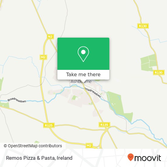 Remos Pizza & Pasta, Frederick Street Ashbourne map