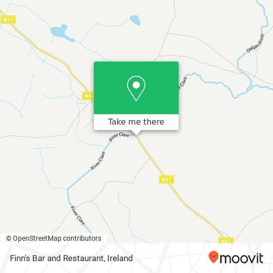 Finn's Bar and Restaurant, N17 Milltown, County Galway map