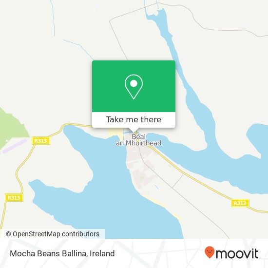 Mocha Beans Ballina, Sráid an Phiarsaigh Béal an Mhuirthead map