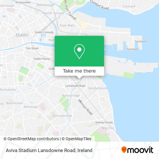 Aviva Stadium Lansdowne Road map