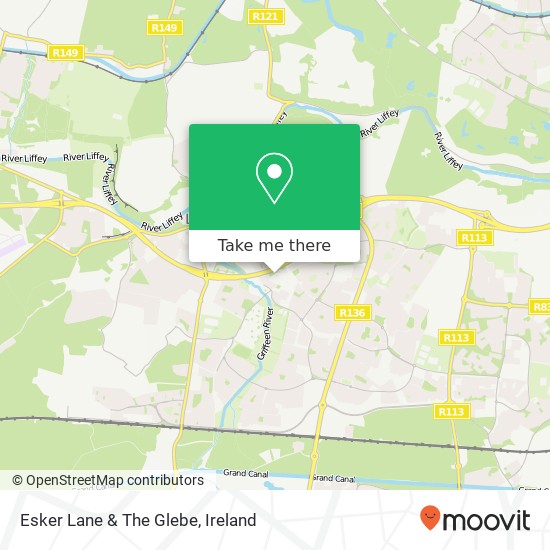 Esker Lane & The Glebe map
