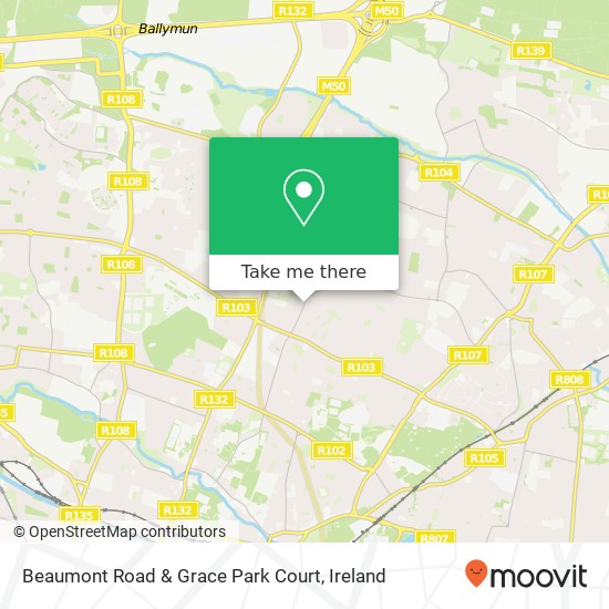 Beaumont Road & Grace Park Court map