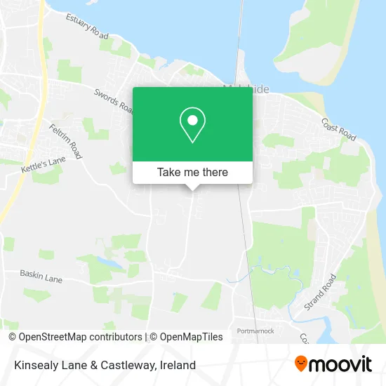 Kinsealy Lane & Castleway map