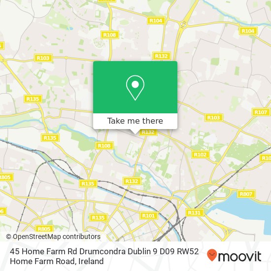 45 Home Farm Rd Drumcondra Dublin 9 D09 RW52 Home Farm Road map