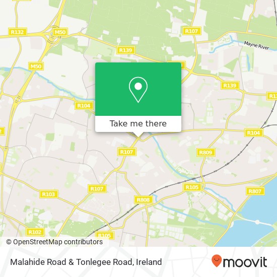 Malahide Road & Tonlegee Road map