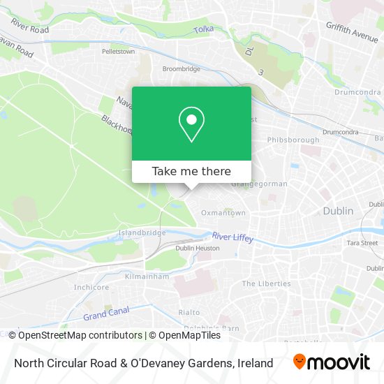 North Circular Road & O'Devaney Gardens map