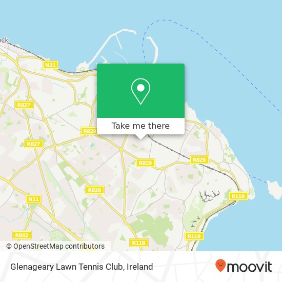 Glenageary Lawn Tennis Club map