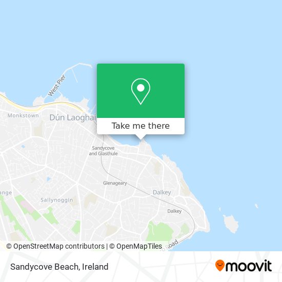 Sandycove Beach map