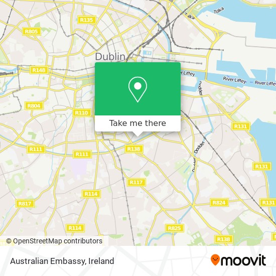 How to get to Australian Embassy in Dublin Bus, Light Rail or Train?