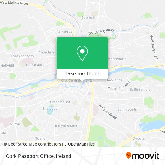 Cork Passport Office map