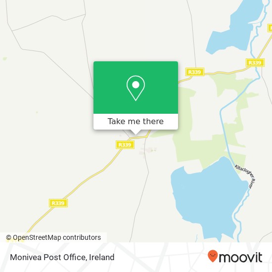 Monivea Post Office map