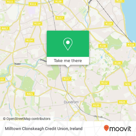 Milltown Clonskeagh Credit Union map