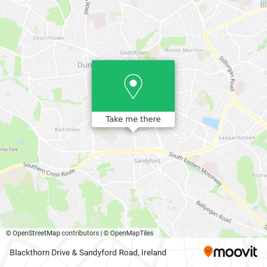 Blackthorn Drive & Sandyford Road map