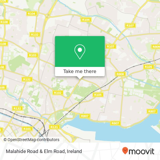 Malahide Road & Elm Road map