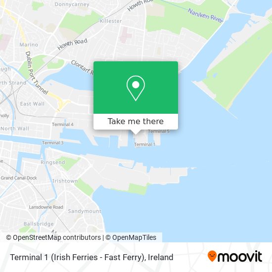 Terminal 1 (Irish Ferries - Fast Ferry) map