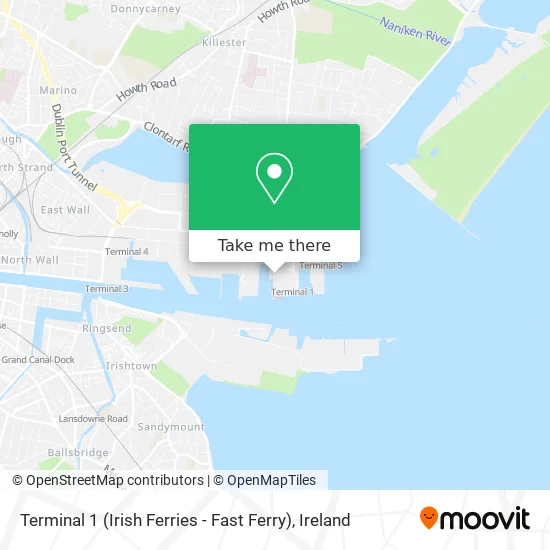 Terminal 1 (Irish Ferries - Fast Ferry) map