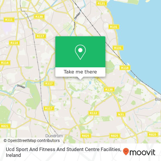 Ucd Sport And Fitness And Student Centre Facilities map