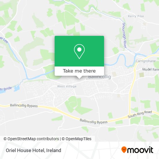 Oriel House Hotel map