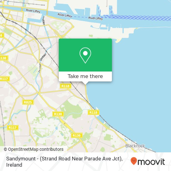 Sandymount - (Strand Road Near Parade Ave Jct) map