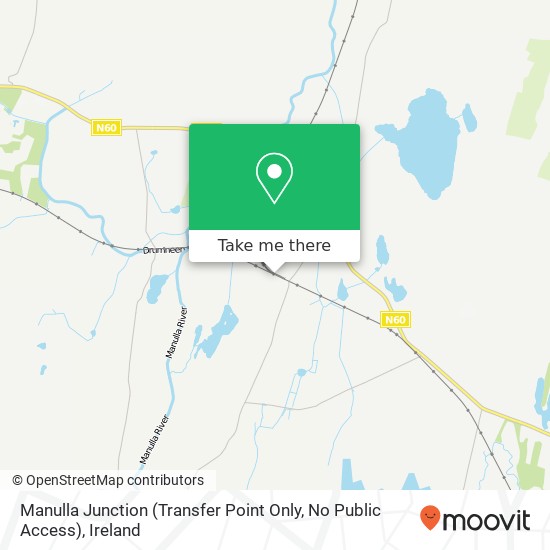 Manulla Junction (Transfer Point Only, No Public Access) map