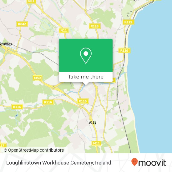 Loughlinstown Workhouse Cemetery map