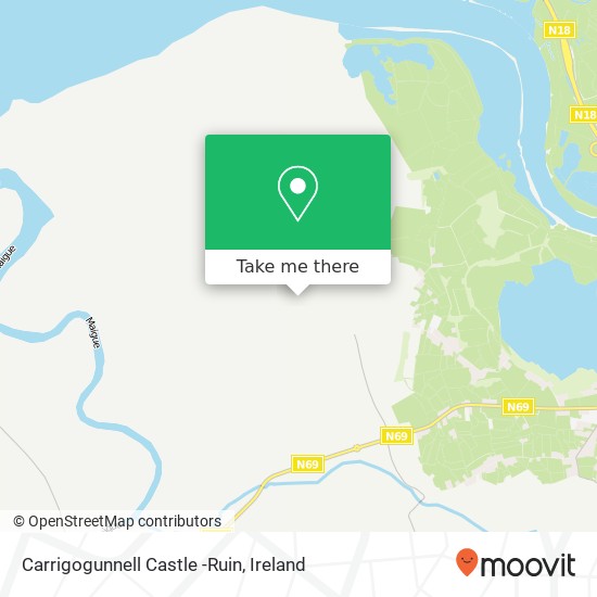 Carrigogunnell Castle -Ruin map