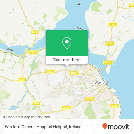 Wexford General Hospital Helipad map