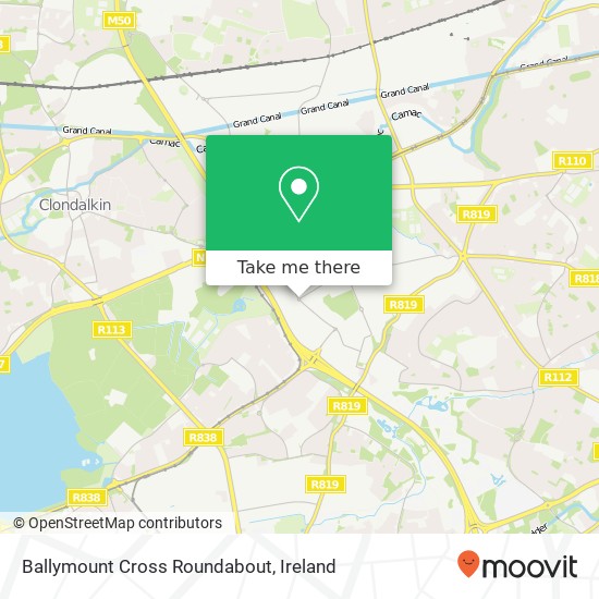 Ballymount Cross Roundabout map
